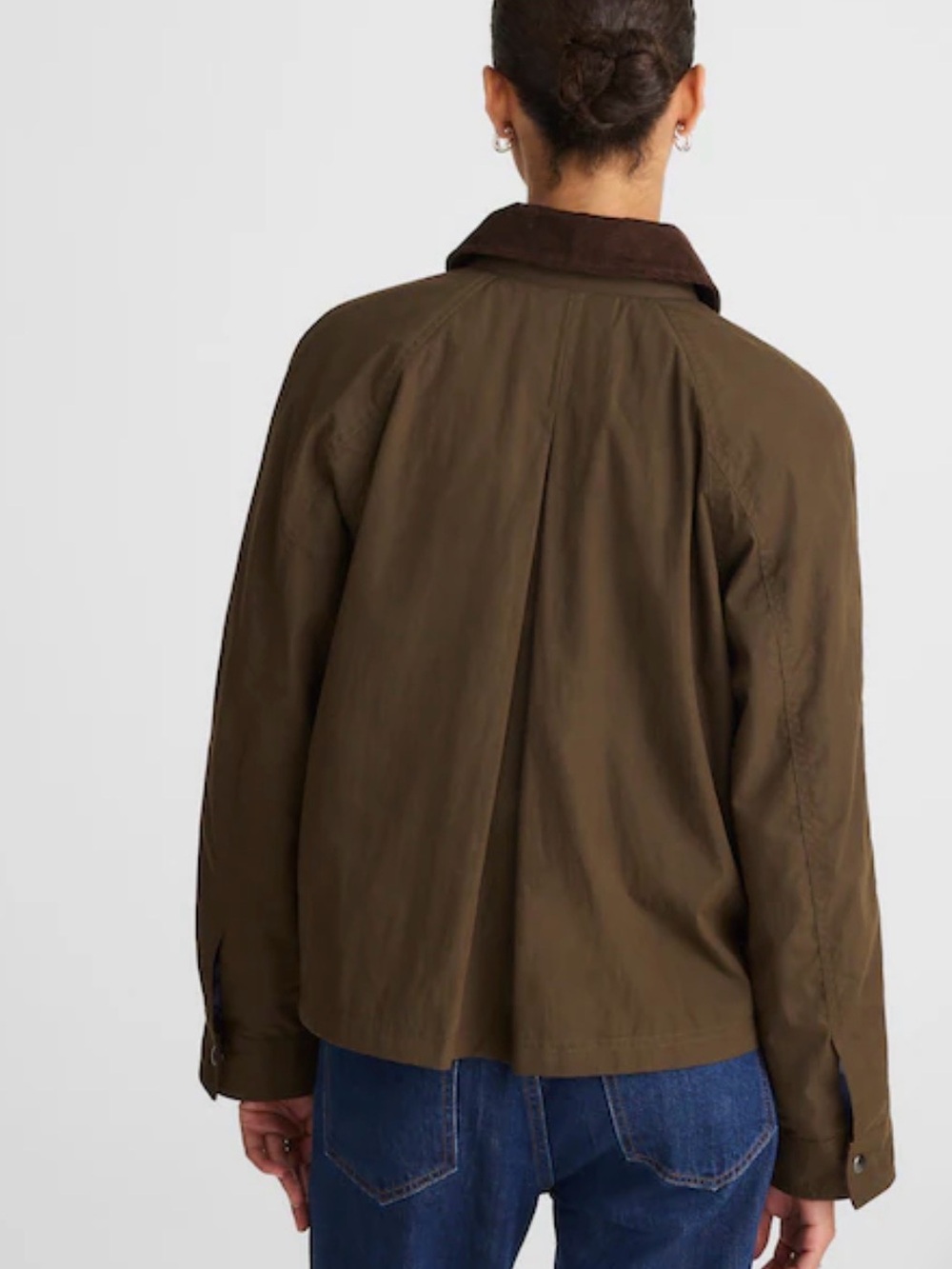 Madewell The Billie Short Barn Jacket Trench Green Vintage Canvas Womens Size M - Picture 13 of 13